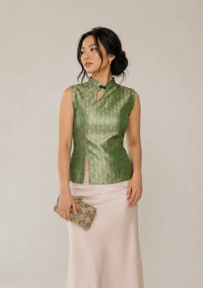 Emerald Brocade Top