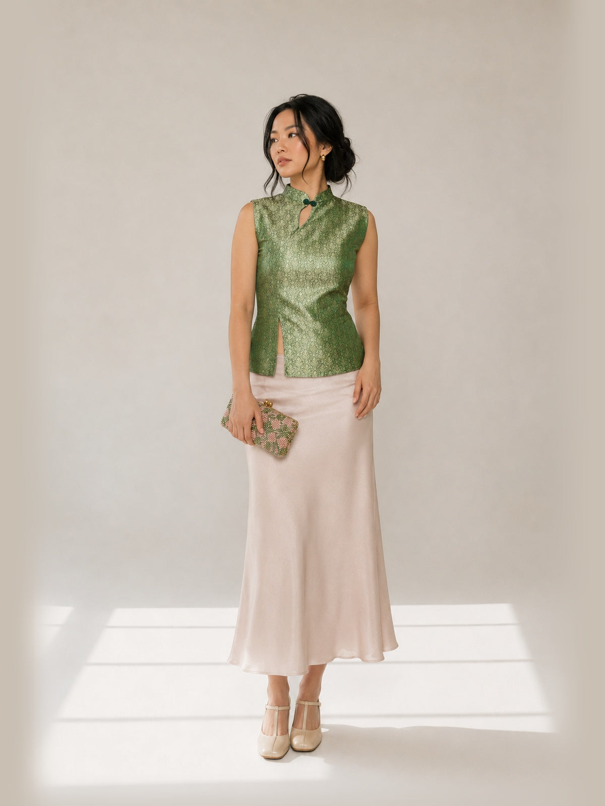 Emerald Brocade Top